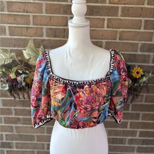 Anthropologie Flying Tomato Multicolor Floral Blouse